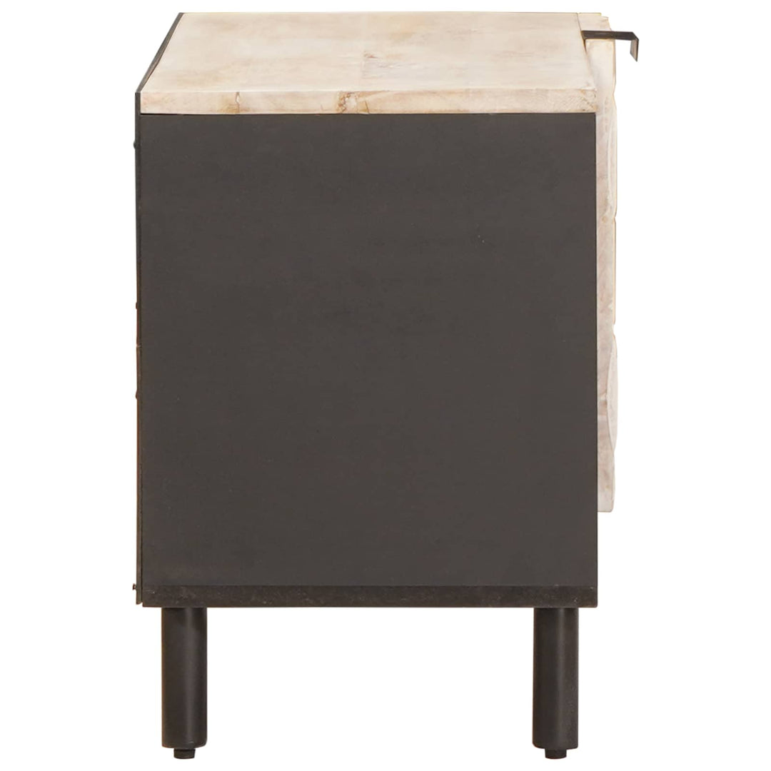 TV-skab Hvid Vask Finish 80 x 33 x 46 cm Massivt mangotræ