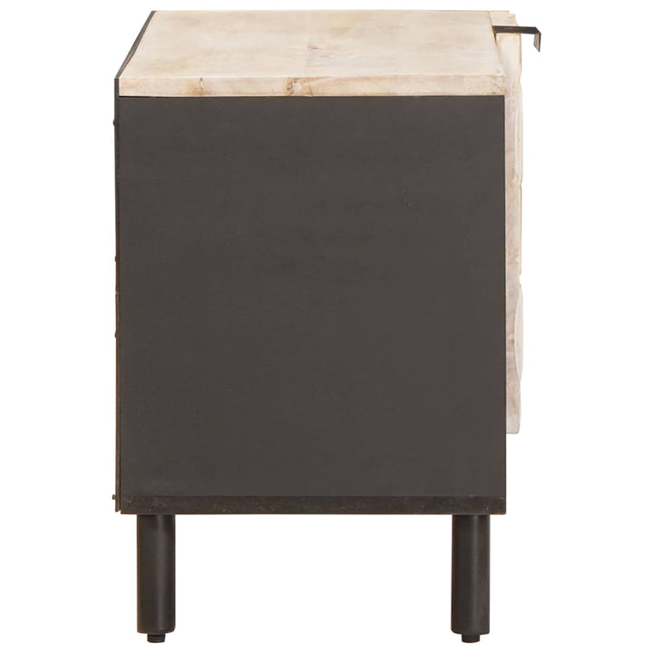 TV-skab Hvid Vask Finish 80 x 33 x 46 cm Massivt mangotræ