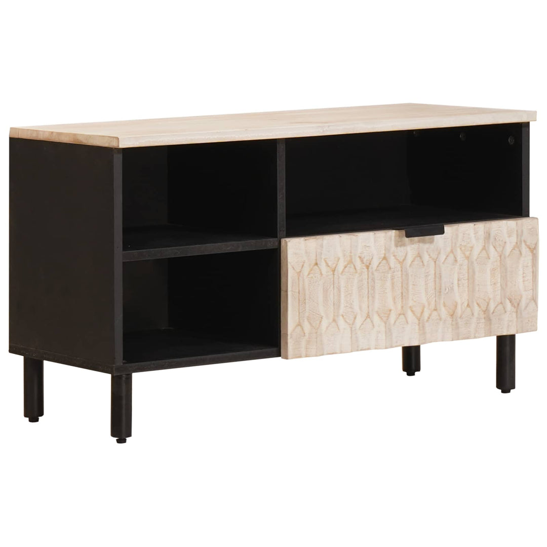 TV-skab Hvid Vask Finish 80 x 33 x 46 cm Massivt mangotræ