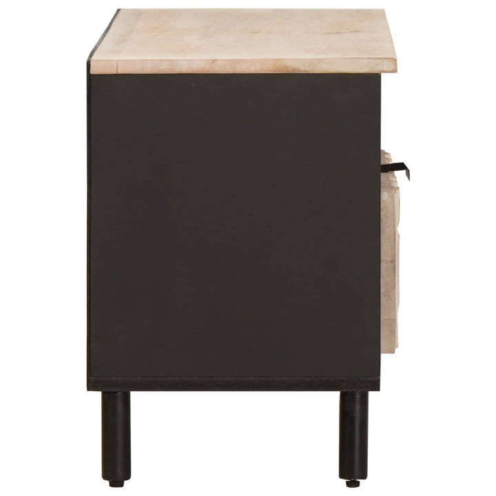 TV-skab Hvid Vask Finish 80 x 33 x 46 cm Massivt mangotræ