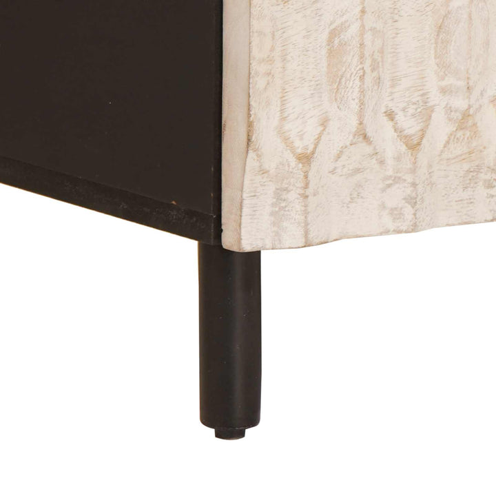 TV-skab Hvid Vask Finish 100 x 33 x 46 cm Massivt mangotræ