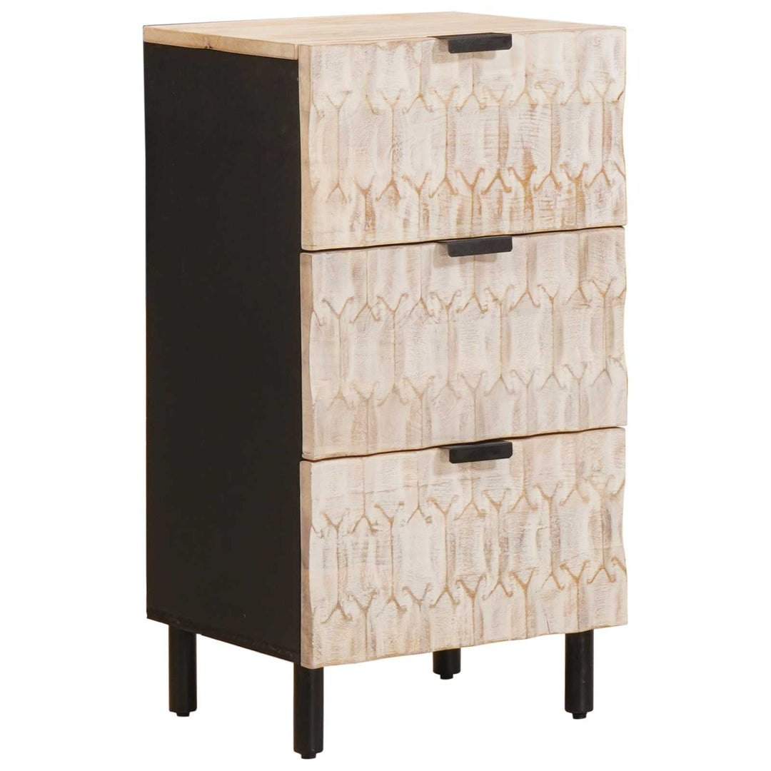 Sideboard Hvid Vask Finish 40 x 33 x 75 cm Massivt mangotræ