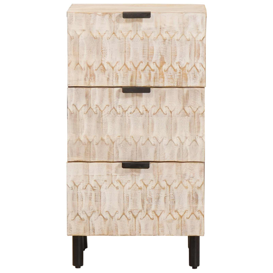 Sideboard Hvid Vask Finish 40 x 33 x 75 cm Massivt mangotræ