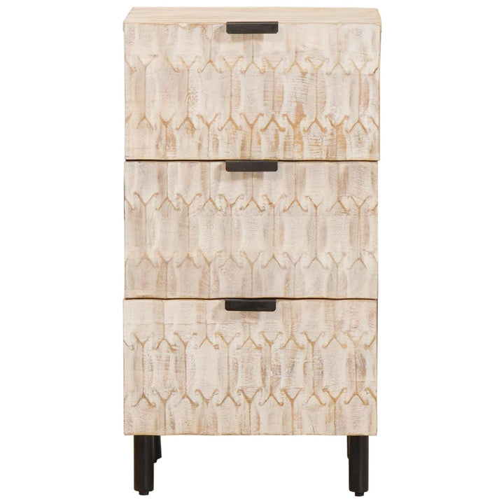 Sideboard Hvid Vask Finish 40 x 33 x 75 cm Massivt mangotræ