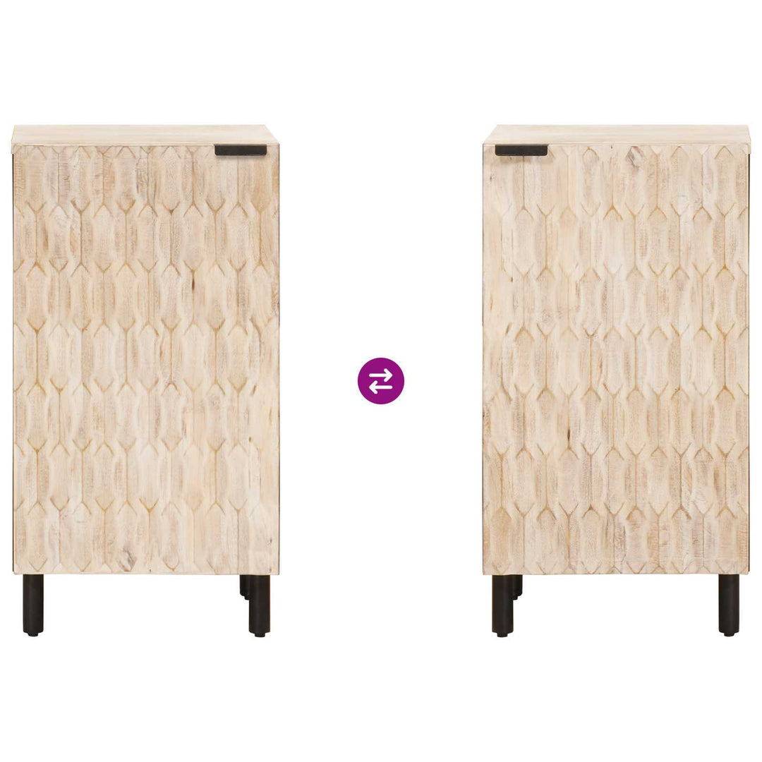 Sideboard Hvid Vask Finish 40 x 33 x 75 cm Massivt mangotræ