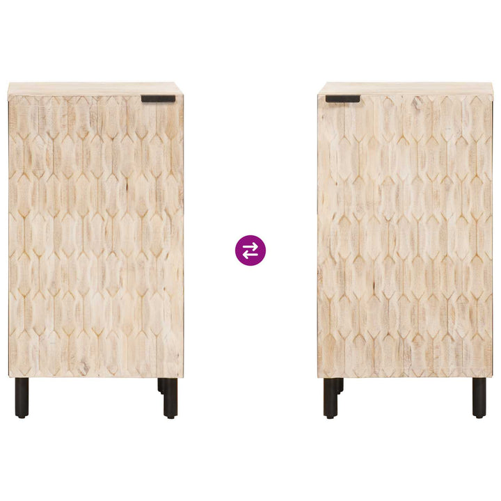 Sideboard Hvid Vask Finish 40 x 33 x 75 cm Massivt mangotræ