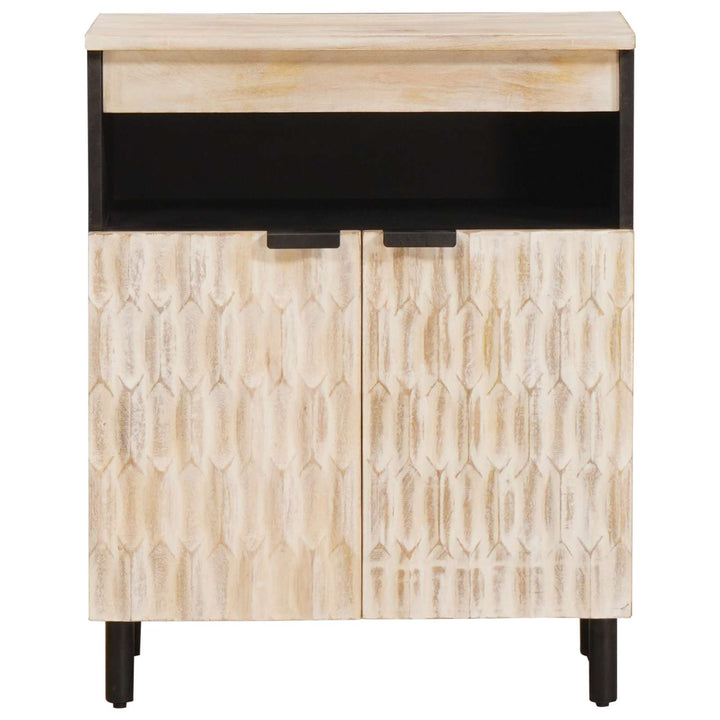 Sideboard Hvid Vask Finish 60 x 33 x 75 cm Massivt mangotræ