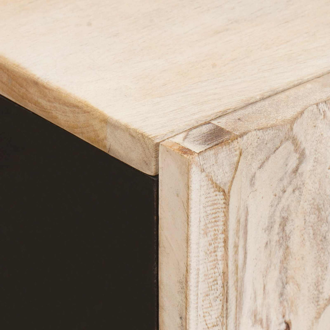 Sideboard Hvid Vask Finish 90 x 33 x 75 cm Massivt mangotræ