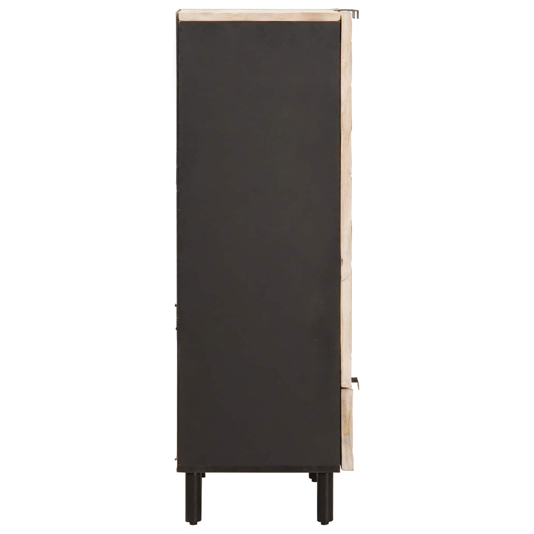 Highboard Hvid Vask Finish 60 x 33 x 100 cm Massivt mangotræ