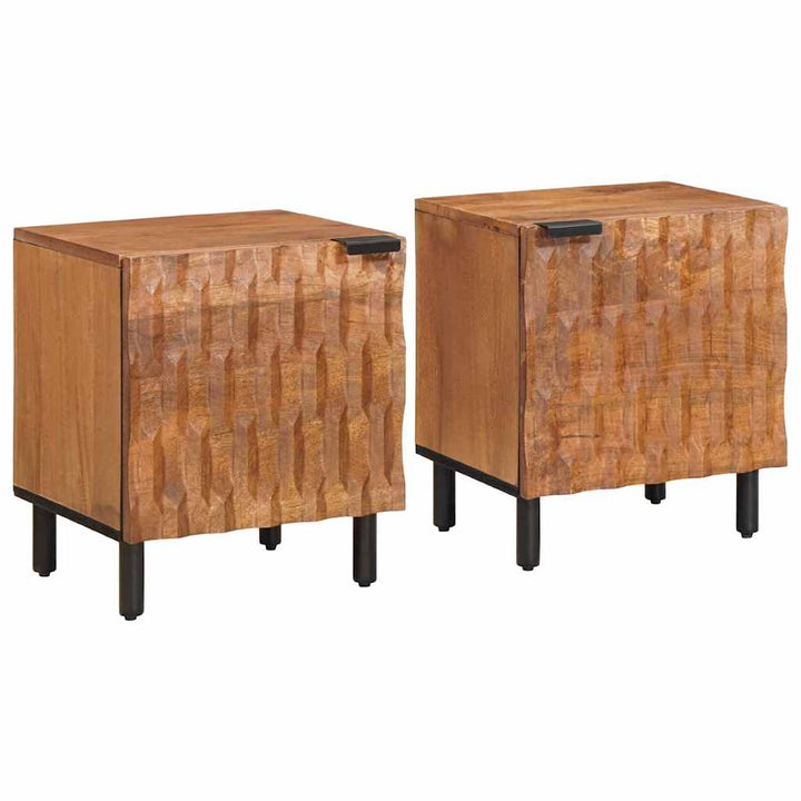 Natskab 2 pcs Brun 40 x 33 x 46 cm Massivt mangotræ