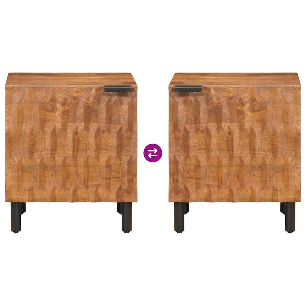 Natskab 2 pcs Brun 40 x 33 x 46 cm Massivt mangotræ