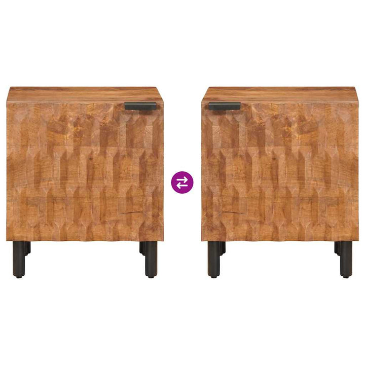 Natskab 2 pcs Brun 40 x 33 x 46 cm Massivt mangotræ