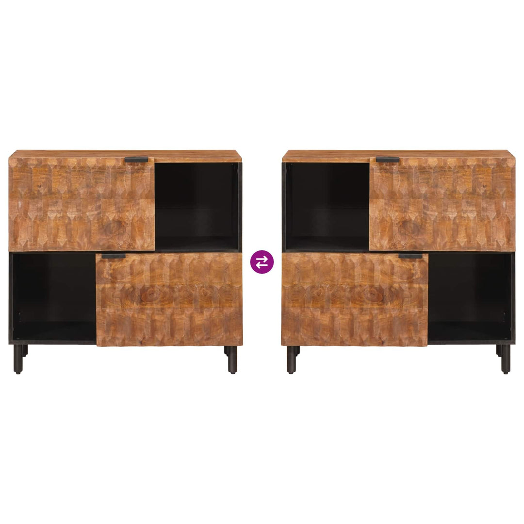 Sideboard Acacia Brun Finish 80 x 33 x 75 cm Massivt mangotræ