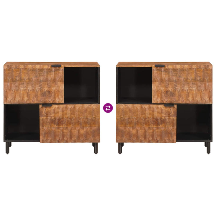 Sideboard Acacia Brun Finish 80 x 33 x 75 cm Massivt mangotræ