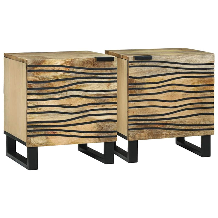 Natskab 2 pcs Naturfarvet 40 x 33 x 46 cm Konstrueret træ