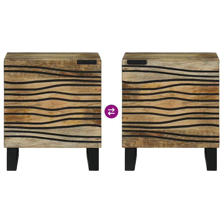 Natskab 2 pcs Naturfarvet 40 x 33 x 46 cm Konstrueret træ