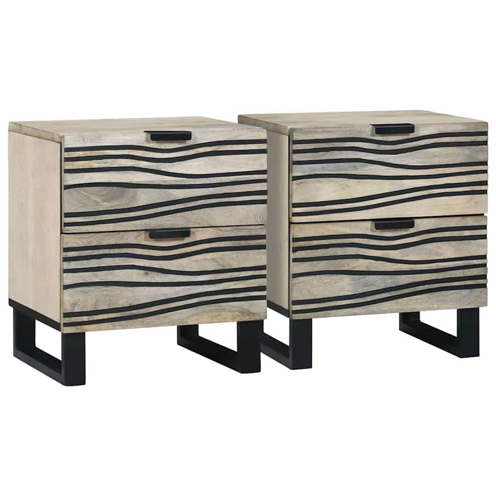 Natskab 2 pcs Hvid 40 x 33 x 46 cm Konstrueret træ