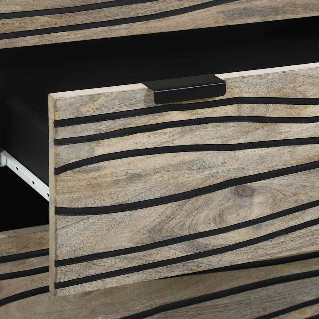 Sideboard med skuffe Hvid 60 x 33.5 x 75 cm Massivt mangotræ
