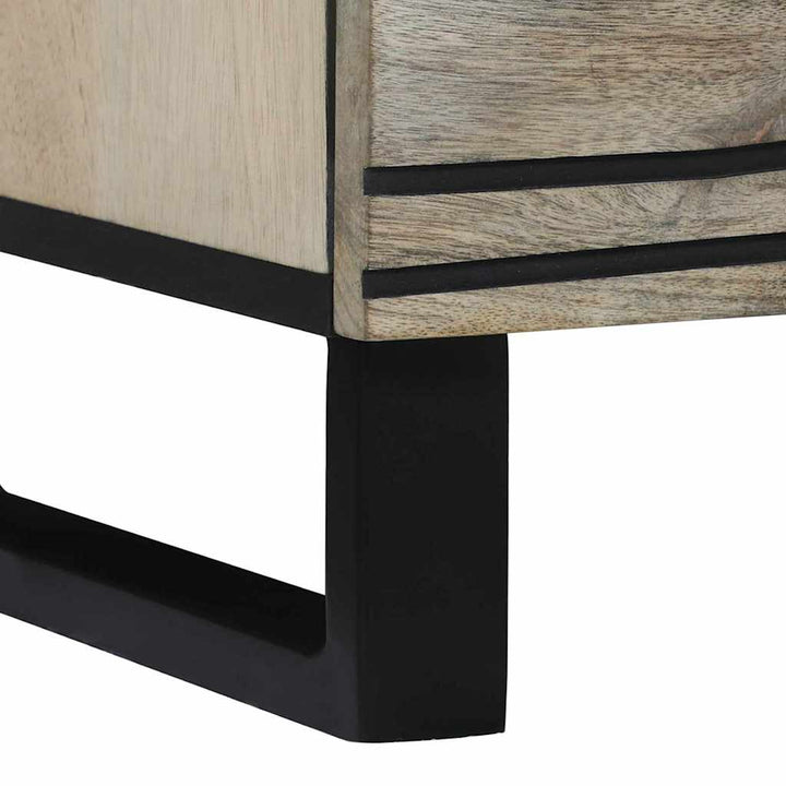 Sideboard med skuffe Hvid 60 x 33.5 x 75 cm Massivt mangotræ