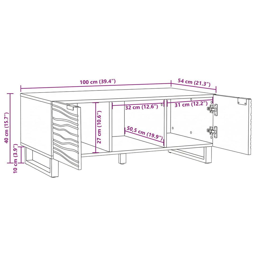 Sofabord Hvid 100 x 54 x 40 cm Konstrueret træ