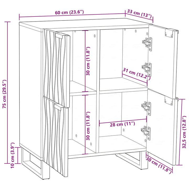 Medieopbevaringsskabe & -reoler Hvid og sort 60 x 33 x 75 cm