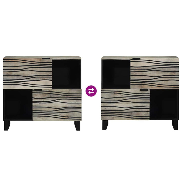 Sideboard Hvid 80 x 33 x 75 cm Massivt mangotræ