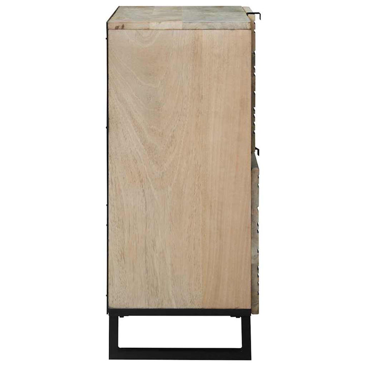 Sideboard Hvid 80 x 33 x 75 cm Massivt mangotræ