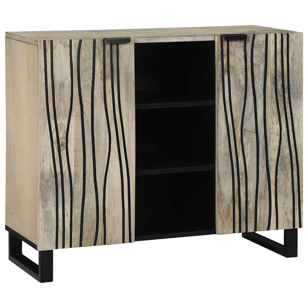 Skab Hvid 90 x 33 x 75 cm Massivt mangotræ