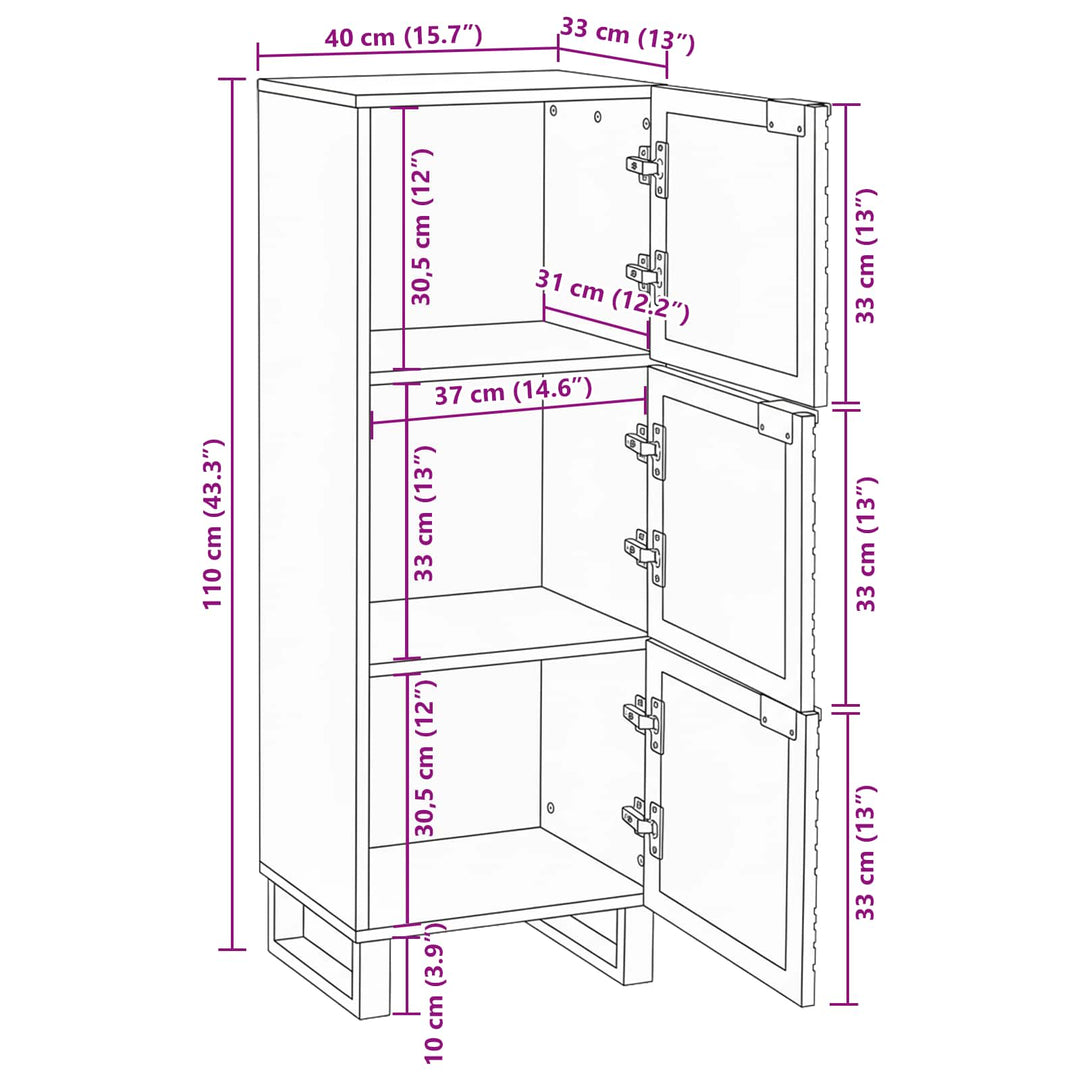 Medieopbevaringsskabe & -reoler Hvid og sort 40 x 33 x 110 cm