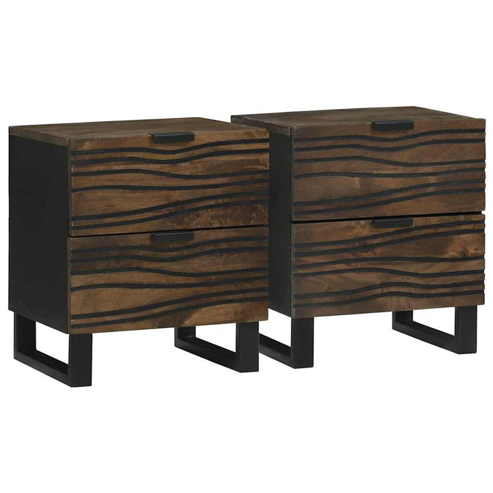 Natskab 2 pcs Valnød 40 x 33 x 46 cm Konstrueret træ