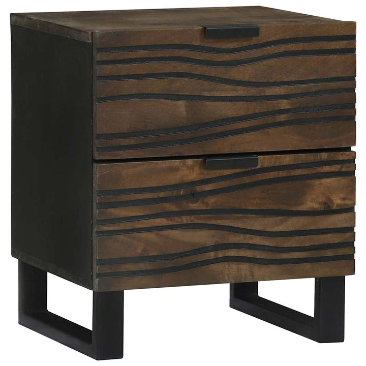 Natskab 2 pcs Valnød 40 x 33 x 46 cm Konstrueret træ