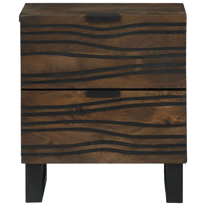 Natskab 2 pcs Valnød 40 x 33 x 46 cm Konstrueret træ