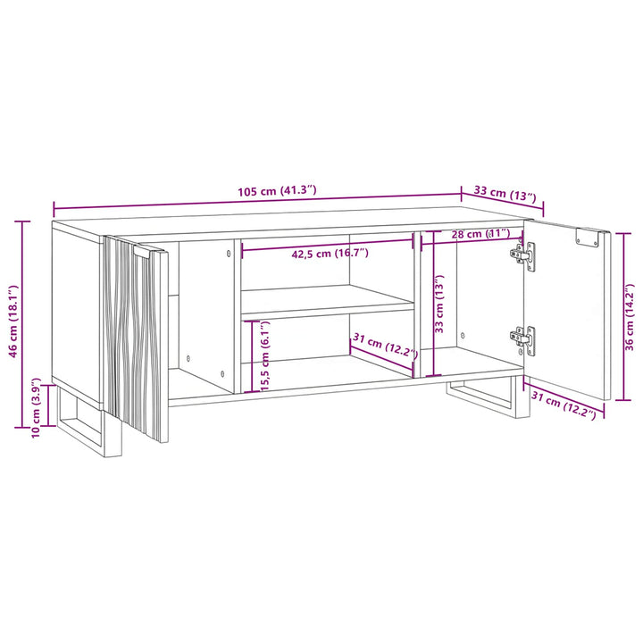 TV Enheder Valnød 105 x 33 x 46 cm Konstrueret træ