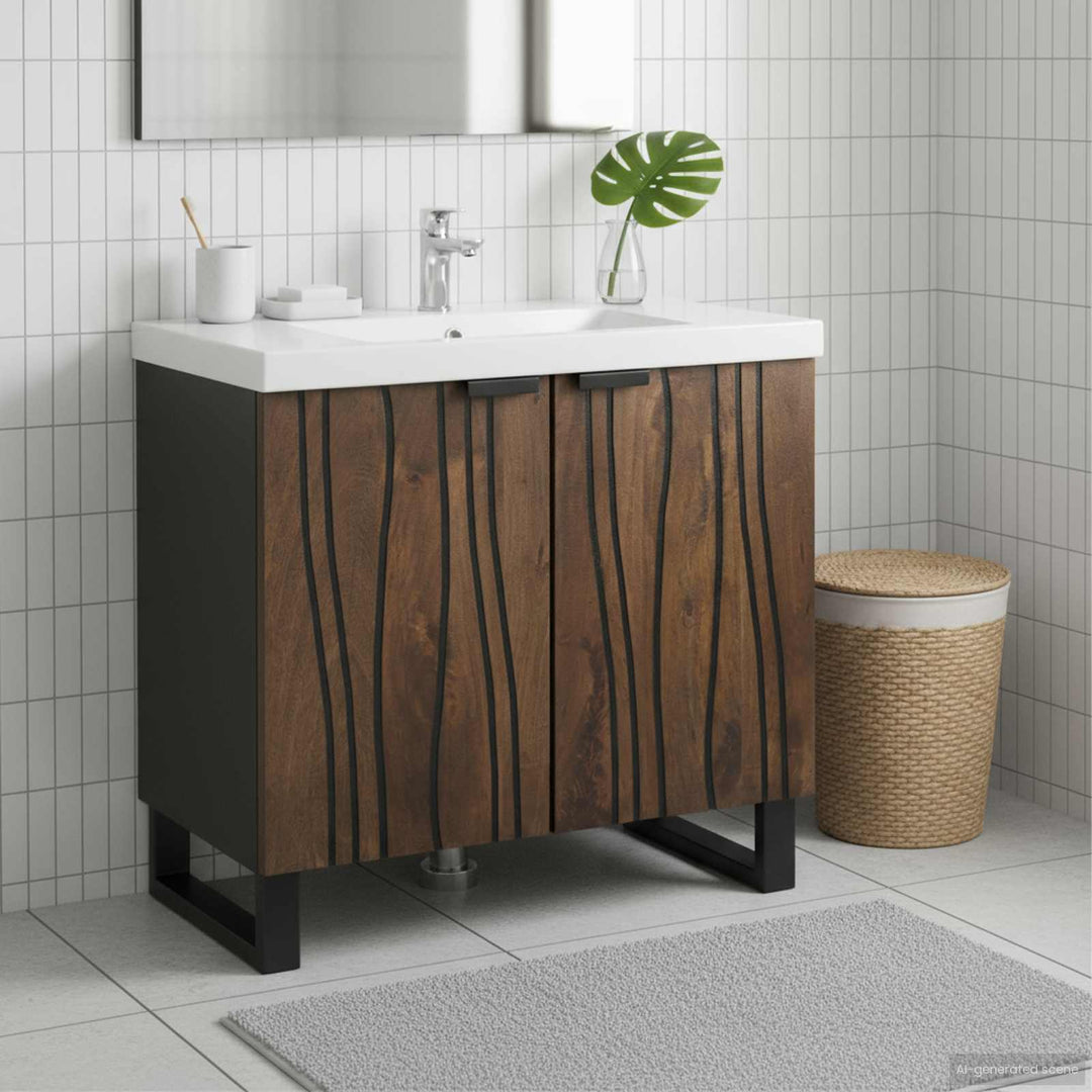 Badeværelsesskabsunder Valnød 62 x 33 x 58 cm Konstrueret træ