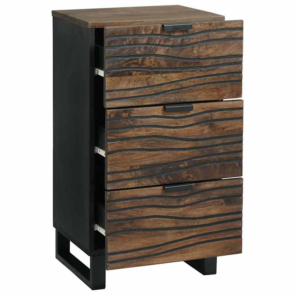 Sideboard med skuffe Brun 40 x 33 x 75 cm Massivt mangotræ