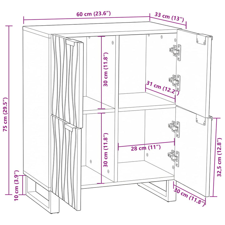 Medieopbevaringsskabe & -reoler Brun 60 x 33.5 x 75 cm