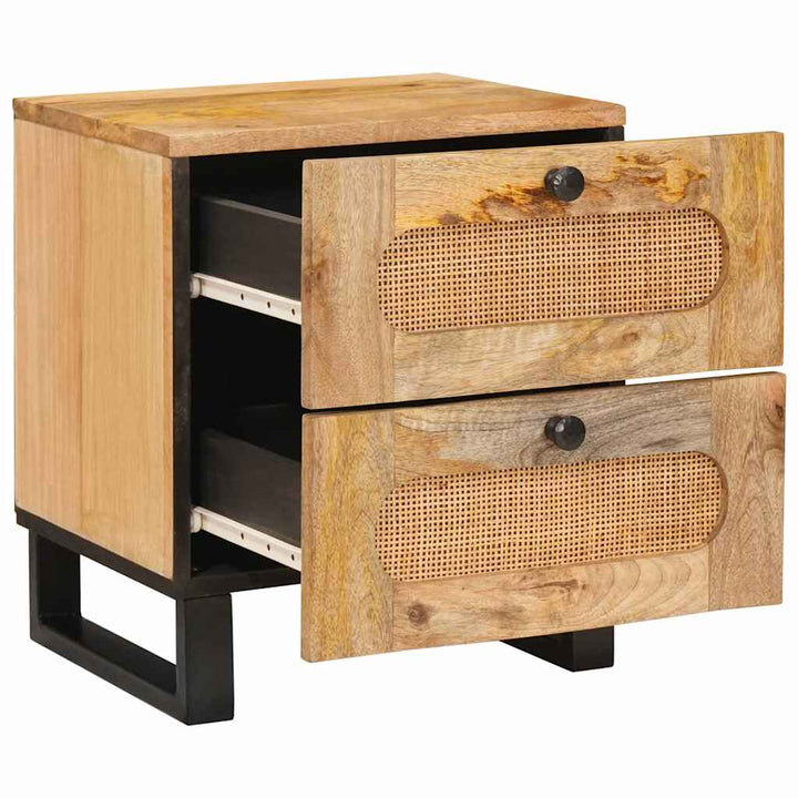 Natskab 2 pcs Naturfarvet 40 x 33 x 46 cm Massivt mangotræ