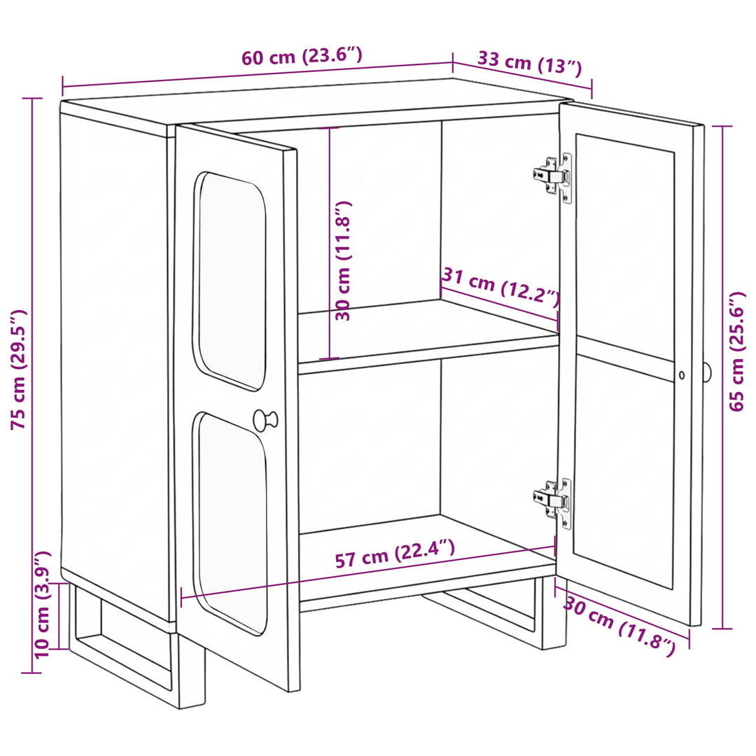 Sideboard Brun 60 x 33 x 75 cm Massivt mangotræ