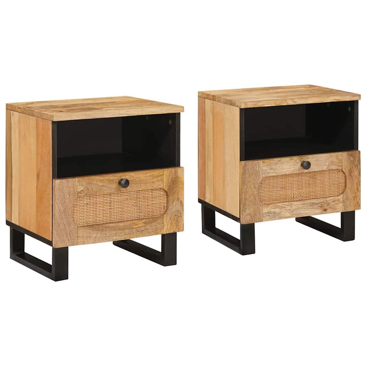 Natskab 2 pcs Naturfarvet 40 x 33 x 46 cm Massivt mangotræ