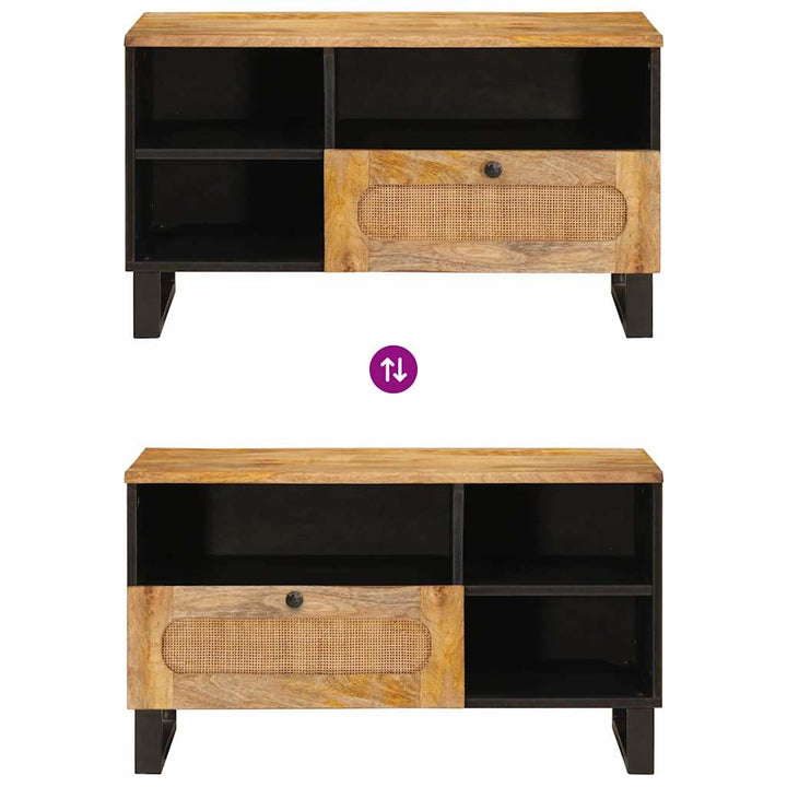 TV-skab med skuffe Brun 80 x 33 x 46 cm Massivt mangotræ