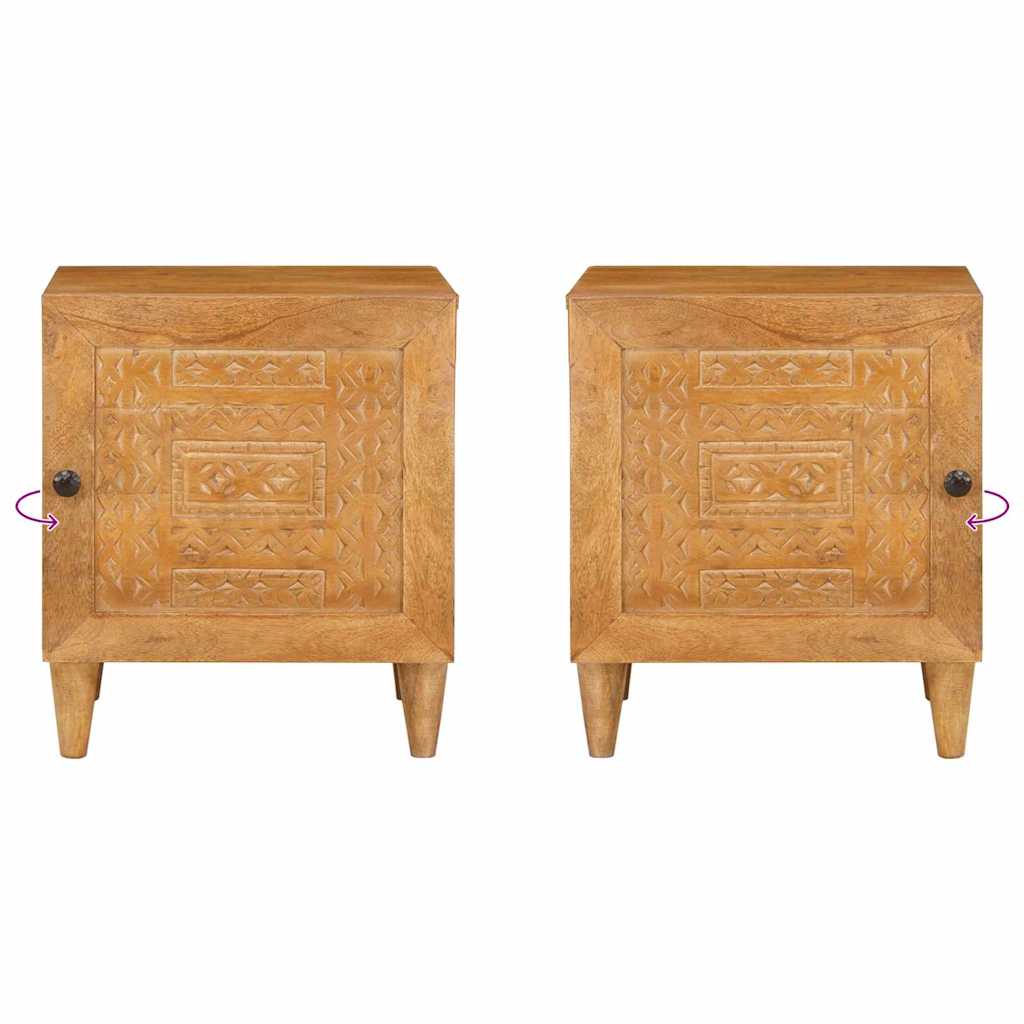 Natskab 2 pcs Lys Brun 80 x 50 x 40 cm Konstrueret træ