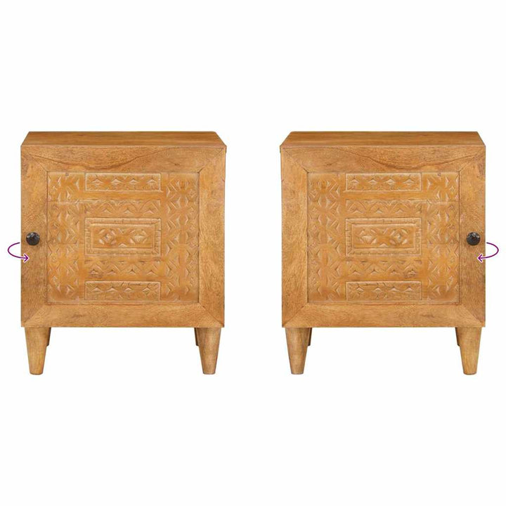 Natskab 2 pcs Lys Brun 80 x 50 x 40 cm Konstrueret træ