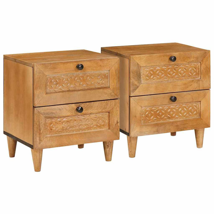 Natskab 2 pcs Lys Brun 40 x 33 x 46 cm Konstrueret træ