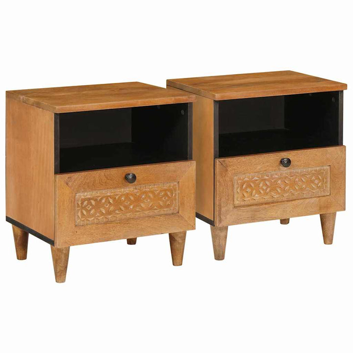 Natskab 2 pcs Lys Brun 40 x 33 x 46 cm Konstrueret træ