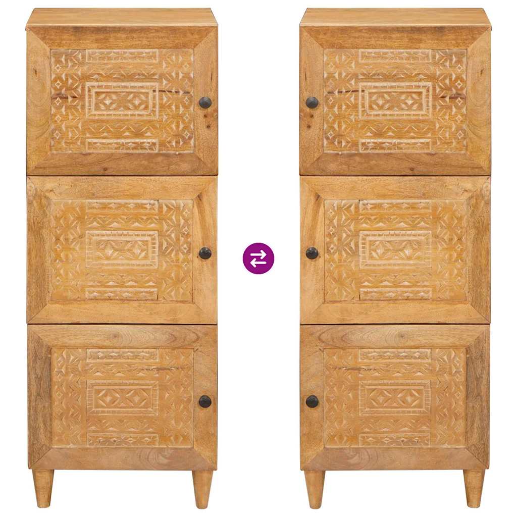 Highboard Lysebrun 40 x 33 x 110 cm Massivt mangotræ