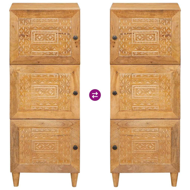 Highboard Lysebrun 40 x 33 x 110 cm Massivt mangotræ