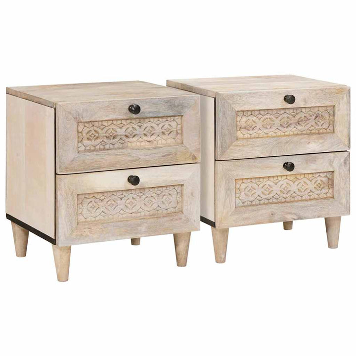 Natskab 2 pcs Hvid 40 x 33 x 46 cm Konstrueret træ