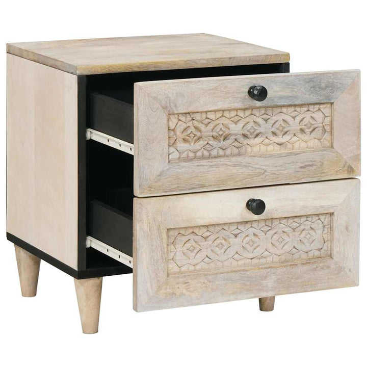 Natskab 2 pcs Hvid 40 x 33 x 46 cm Konstrueret træ
