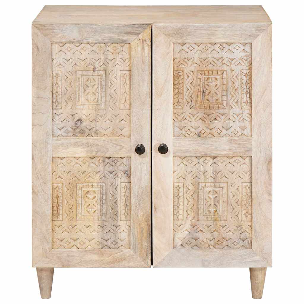 Sideboard Hvid 60 x 33 x 75 cm Massivt mangotræ