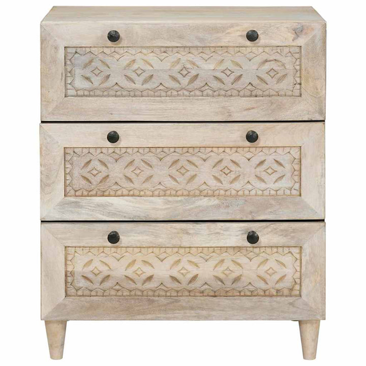 Sideboard Hvid 60 x 33 x 75 cm Massivt mangotræ